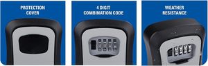 Best Price Portable Key <b>Lock</b> <b>Box</b> 4 Digit Combination for House Wall Indoor Outdoor Storage Mounted <b>Safe</b> Key <b>Lock</b> <b>Box</b> - Product Image 4