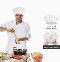Kit tablier de chef Hyzrz avec chapeau, pour usage en cuisine, léger, 1 poche, réglable, unisexe, cadeau pour le père (blanc), modèle AH001W