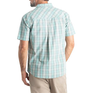 Chemise pour homme en popeline 100% coton, manches courtes, col boutonné, col montant, respirante, logo personnalisé, ODM, style vacances - Product Image 4