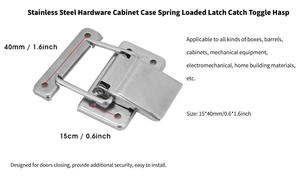 HM3110 <span class=keywords><strong>Hasp</strong></span> 래치 잠금 스테인레스 스틸 하드웨어 캐비닛 케이스 모든 종류의 상자 용 스프링 장착 래치 캐치 토글 걸쇠 - Product Image 2