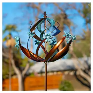Quintal Jardim Wind Spinners - Extra Large Outdoor Metal Vento Esculturas Spinners, Yard Art Garden Flower Lawn Decor para o Exterior