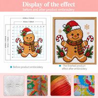 Kit de point de croix pour débutants sur le thème de l'homme en pain d'épices de Noël, ensemble de broderie DIY pour les fêtes