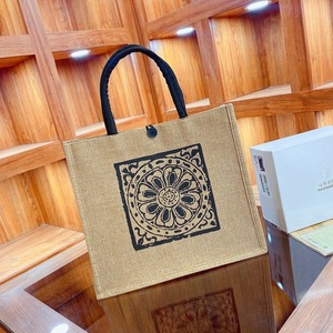 Sac fourre-tout écologique imprimé, épaissi et renforcé, de haute qualité pour femmes, style rétro vintage européen et américain, toutes saisons - Product Image 2