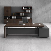 Ensemble de bureau de direction moderne en bois et chaise ergonomique avec design modulaire