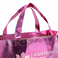 Sacs fourre-tout en non-tissé métallisé imprimés sur mesure, sacs cadeaux réutilisables pour la promotion en détail