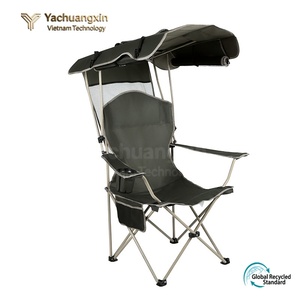 Silla Plegable Portátil con Toldo, Silla de Jardín con Marco de Aluminio y Tela Oxford para Acampar y Uso en el Jardín - Product Image 4