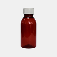 Bouteille en plastique PET de 100 ml de couleur Bourgogne pour médicaments liquides buvables, sirop contre la toux |   Capuchon à vis standard et capuchon de sécurité pour enfants |   Qualité pharmaceutique