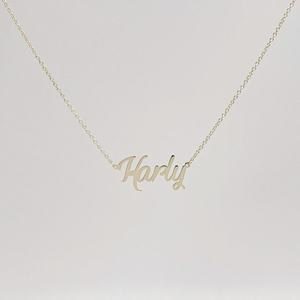Collier avec nom personnalisé tendance en argent sterling 925 plaqué or 14 carats, lettres personnalisées, collier avec nom, chaîne à maillons pour femmes - Product Image 5