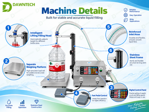 Machine de remplissage automatique de liquides pour huile comestible, sauce soja, détergent, jus, eau, lait et autres liquides - Product Image 6