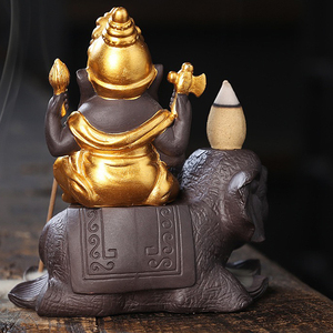 Venta al por mayor decoración del hogar para interiores Ganesh en elefantes cascada quemador <span class=keywords><strong>de</strong></span> incienso <span class=keywords><strong>de</strong></span> reflujo <span class=keywords><strong>de</strong></span> cerámica para Yoga Spa decoración <span class=keywords><strong>de</strong></span> meditación - Product Image 6