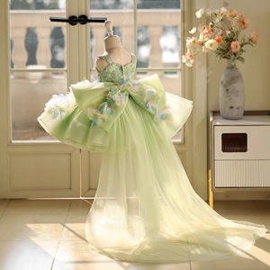 <span class=keywords><strong>Robe</strong></span> de soirée confortable et douce <span class=keywords><strong>pour</strong></span> filles, avec bretelles, corsage perlé et tulle floral 3D - Product Image 4