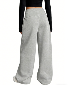 <span class=keywords><strong>Pantaloni</strong></span> Sportivi da Donna Personalizzati in Cotone con Elastico in Vita, Gamba Larga, Stile <span class=keywords><strong>Palazzo</strong></span>, Vita Alta, Vestibilità Ampia - Product Image 2