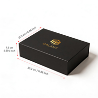 Kotak Hadiah Lipat Magnetik Kosong Berbahan Karton Kaku Matte Hitam Besar Mewah dengan Logo Kustom Premium
