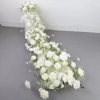 Dekorasi Jalan Meja Pernikahan NINI Custom Table Flower Runner Road Lead, Hiasan Bunga Mawar Buatan untuk Dekorasi Jalan Meja Pernikahan