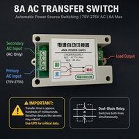Commutateur de transfert automatique double alimentation CA bipolaire ATS 75V-275V universel pour camping-car, système solaire hors réseau, protection contre les pannes de générateur