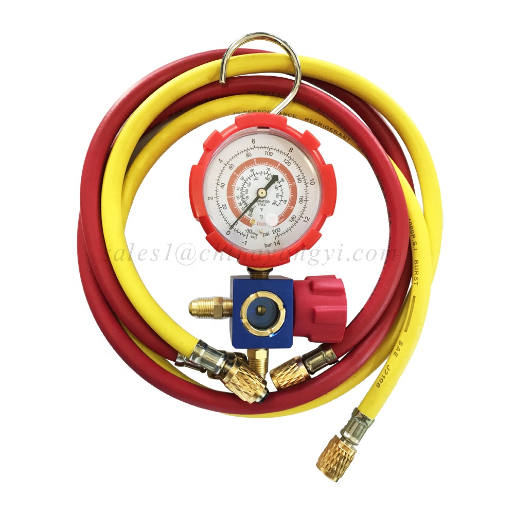 真空ポンプ＋マニホールドゲー対応冷媒：R32 R134a R410a R404a 逆流防止付 電動真空ポンプ60L 缶切付エアコンガスチャージ