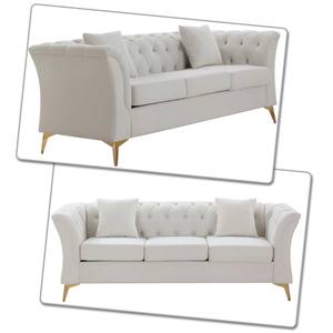 Canapé en tissu simple et moderne pour petit salon, style nordique, luxe léger, trois places, velours <span class=keywords><strong>français</strong></span> boutonné - Product Image 5