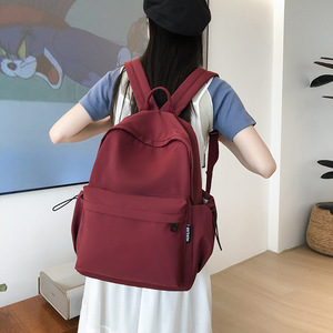Japanese Style <b>School</b> <b>Backpack</b> Red <b>Large</b> Capacity For Girls And College Students Simple Lightweight Travel Bag Summer 2024 - Product Image 1
