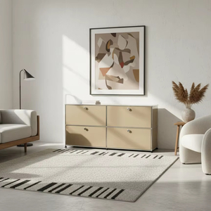Mobile credenza moderno in acciaio inossidabile, <span class=keywords><strong>design</strong></span> modulare con 4 ante, personalizzabile, altri stili, <span class=keywords><strong>mobili</strong></span> per soggiorno - Product Image 4