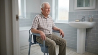 AndCare Commode de chevet en acier, capacité 100 kg, pour personnes âgées et handicapées - Fournitures de thérapie de réadaptation