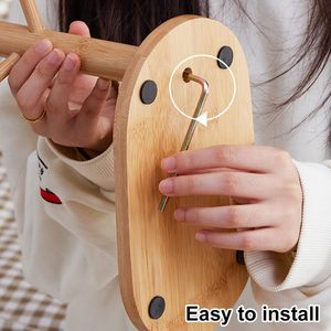 Bamboo Cup Holder With <b>Tray</b> Oval Desktop Hanging Drainer For Mug Water Bottle <b>Storage</b> Rack - Product Image 3