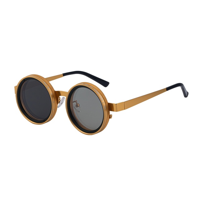 ND Nine Gears Manual Adjustable Zoom Round Full Frame Polarized Sunglasses Anti-Strong Light Sunscreen Unisex High-end