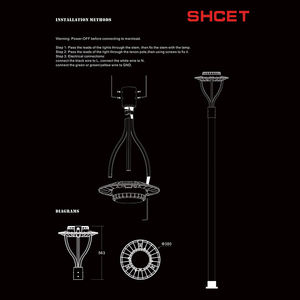 SHCET <span class=keywords><strong>119</strong></span> décoration de lumière de paysage de jardin boîtier en aluminium moulé sous pression SKD LED composants de réverbère - Product Image 4