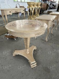 Conception Antique En Bois <span class=keywords><strong>De</strong></span> Frêne Coquille Décoration Rond Coin Table D'appoint - Product Image 5