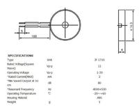 Buzzer piézoélectrique passif 1710 à son long et puissant de 90 dB, 17*4 mm, environnemental, 4000 Hz, alarme sonore forte, câble