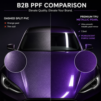 Film de protection automobile (PPF) TPU violet super résistant, auto-réparant, anti-rayures, anti-jaunissement, hydrophobe et résistant aux UV pour modification automobile
