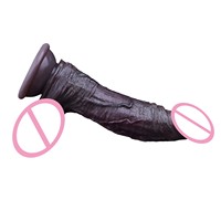 Dildo réaliste en silicone double densité Black Viper, stimulateur du point G à forte aspiration pour femmes, jouet de plaisir pour adultes 18+