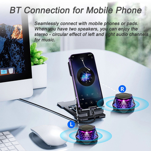 Loa từ tính nhỏ gọn - Hệ thống âm thanh không dây G300 với đèn LED RGB & thiết kế âm thanh nổi di động, loa bass - Product Image 2