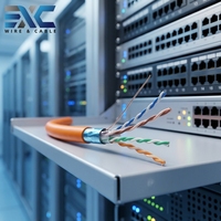 Câble Ethernet EXC FTP Cat5e 24AWG en cuivre nu, pour intérieur/extérieur, en vrac, pour maison, bureau, caméra IP CCTV, vente en gros, directement de l'usine