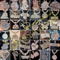 Pendentif Moissanite de Rappeur VVS Totalement Givré en Argent 925, Testeur de Diamant, Certificat GRA, Pendentif Hip Hop Personnalisé Lettre Nom