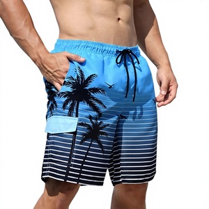 <b>Mens</b> Swim Trunks Printed Back Neck Logo Swimwear Beach <b>Shorts</b> Quick Dry 9 Inch Mesh Lining Drawstring Closure 100% Polyester - Product Image 2