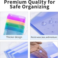 Pochette A6 en polyéthylène pour documents, avec poche pour étiquette, en plastique PP recyclable, couleurs et logo personnalisables, pour rangement d'argent, enseignants, écoles, bureaux