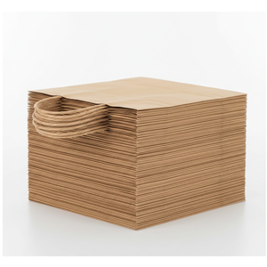 Bolsa de Papel Marrón y Blanca con Asa Retorcida, Reciclable, para Comida para Llevar y Uso Comercial - Product Image 5