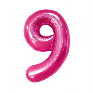 Palloncino in Foil Numero 9 'Party Love' 80cm, Decorazione Metallica per Feste di Compleanno Bambini - Product Image 4