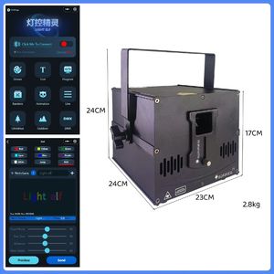 WLAN-App-gesteuertes 5W/6W Laserlicht für Disco, Hochzeit, Lasershow, Club, DMX-<span class=keywords><strong>Laser</strong></span>, RGB-Animationsprojektor - Product Image 2