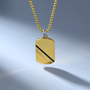 Collier pendentif géométrique en acier inoxydable personnalisé avec gravure de nom, modèle 2026, pour hommes, vente en gros fabricant - Product Image 5