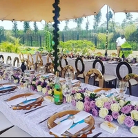 Vente en gros de chemins de table artificiels en fleurs violettes fuchsia de 6 pieds pour la décoration de mariage et de Noël