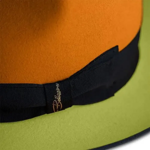 Orange Green Wool Fedora <b>Hat</b> With Black Band Unisex Adult Size 56-58CM Formal Fashion Casual Style Four Seasons Wear - Product Image 4