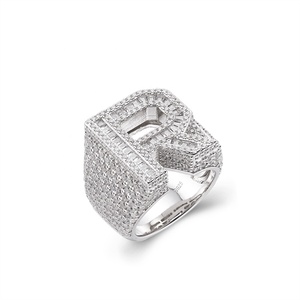 Anillo de letras en inglés de moissanita, anillo de rapero chapado en oro de 18k, Cz - Product Image 6