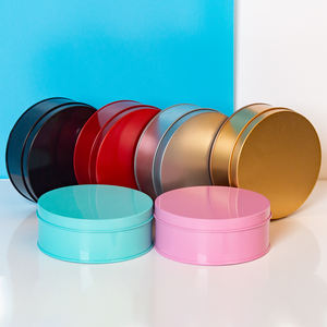 Scatola di latta del metallo della torta del biscotto delle scatole di latta rotonde del biscotto su ordinazione vuoto del commestibile dell'<span class=keywords><strong>oro</strong></span> - Product Image 2