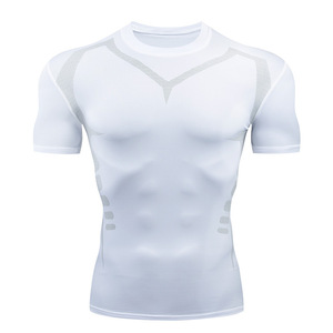 Chemise de Compression hommes élastique séchage rapide course basket-ball à manches courtes hommes <span class=keywords><strong>T</strong></span>-<span class=keywords><strong>shirt</strong></span> sport Fitness collants - Product Image 1