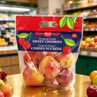 Op maat gemaakte logo ziplock zak voor diepvriesfruit, bedrukt met ademende gaten, transparante plastic fruitzak
