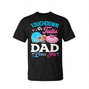 Camiseta familiar para revelación del género de un bebé, con la frase Touchdown Or Tutu Dad Loves You - Product Image 2