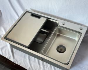 Évier rectangulaire à montage sous plan Leimanxi, design moderne, fait à la main, évier simple, robinet personnalisable, épaisseur personnalisable, modèle 6845B SUS, cuisine - Product Image 6