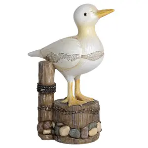 Resina creativa realista Gaviota animales decorar jardín estatuas hogar ornamento poli resina Animal Gaviota estatuilla