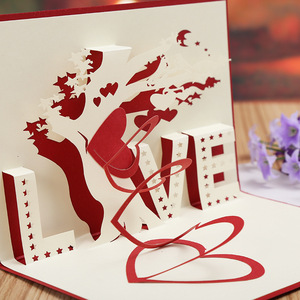 Tarjetas de felicitación románticas para bodas, suministradas directamente por el fabricante, tarjetas creativas 3D con temática de amor para el Día de San Valentín - Product Image 4